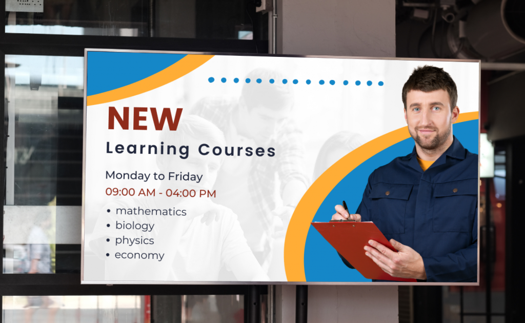 New Courses or Other Updates​ Mydia Digital Signage