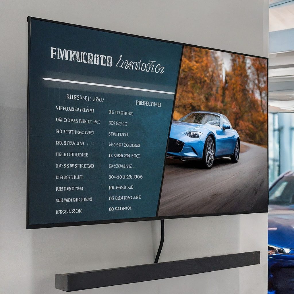 Example of Digital Signage for Car Show Room