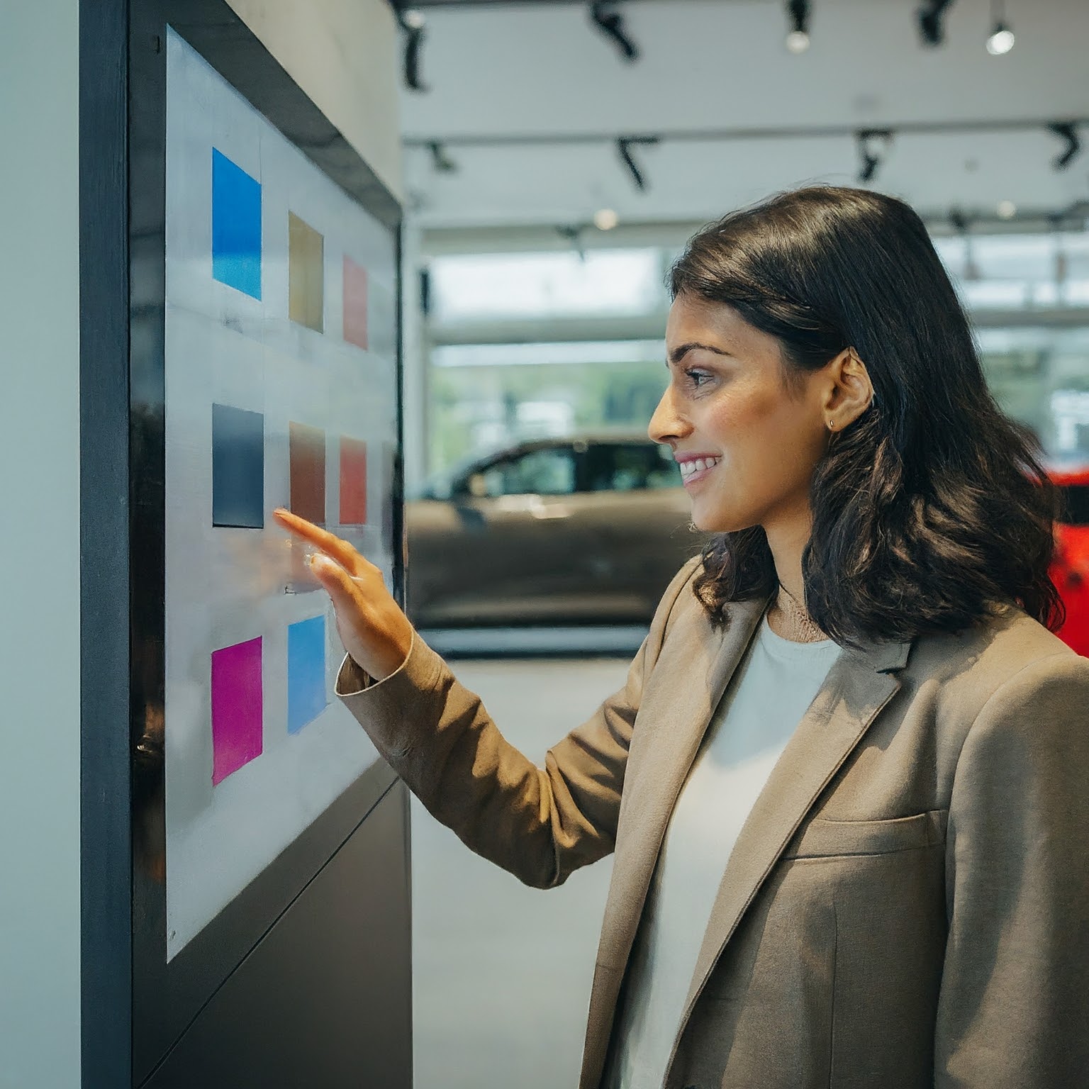 Car shopping experience with digital kiosk